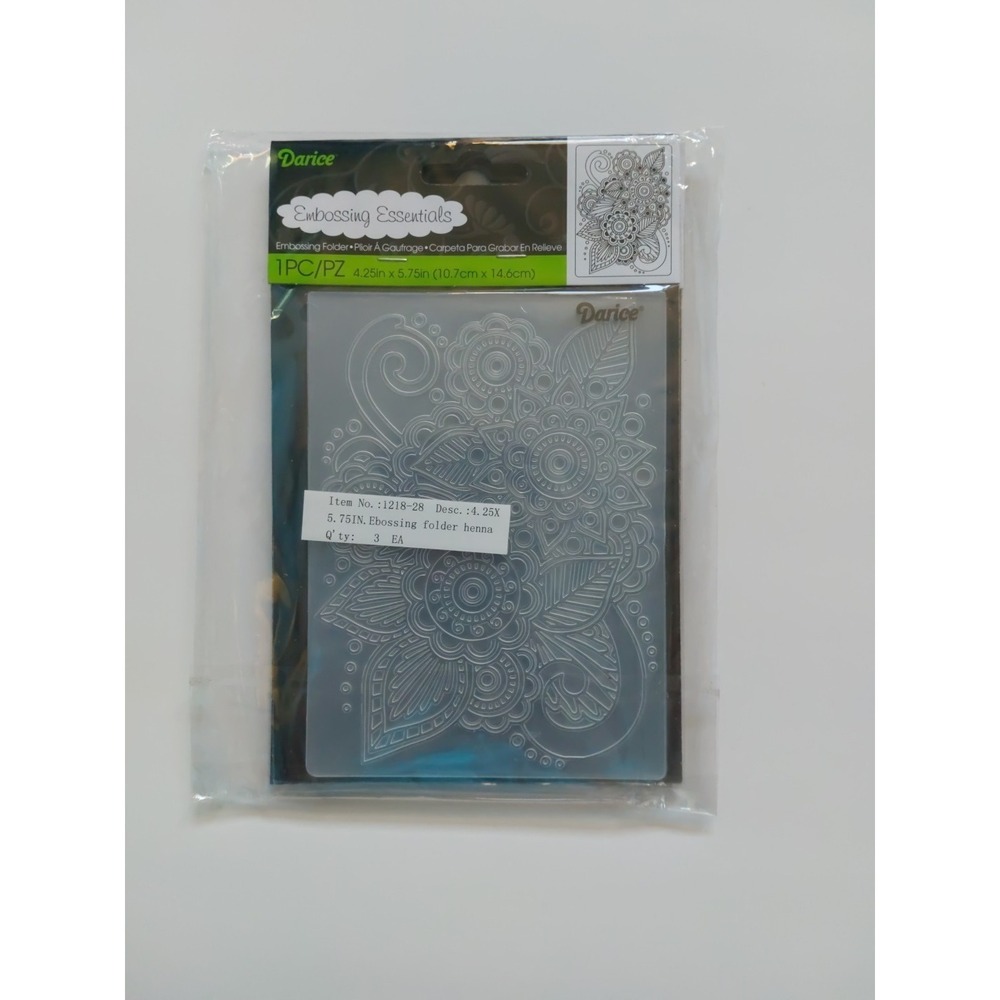 Darice Embossing Essentials Folder 4.25x5.75 1218-28 Henna Picture Crafts Art